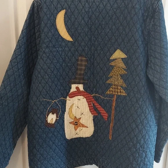 Haiks Denim Jacket Size L Christmas Vintage look. - Picture 11 of 14